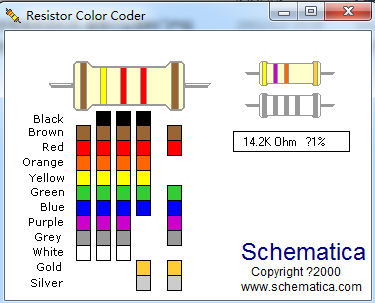 色环电阻值计算器