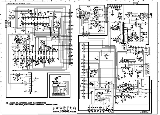 TCL AT21189彩色电视机（A01V01+LA76818）电路原理图