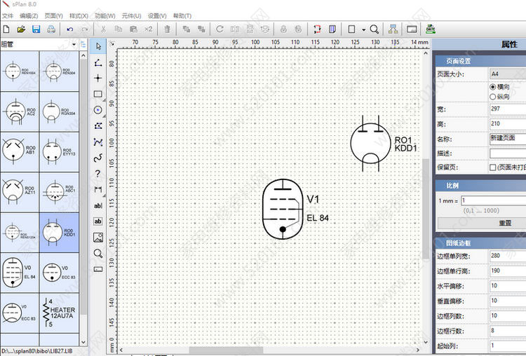 画电路图的工具（Abacom sPlan8.0）