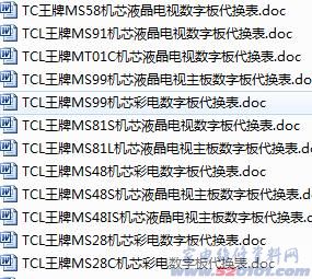 TCL液晶电视机芯数字板代换表大全